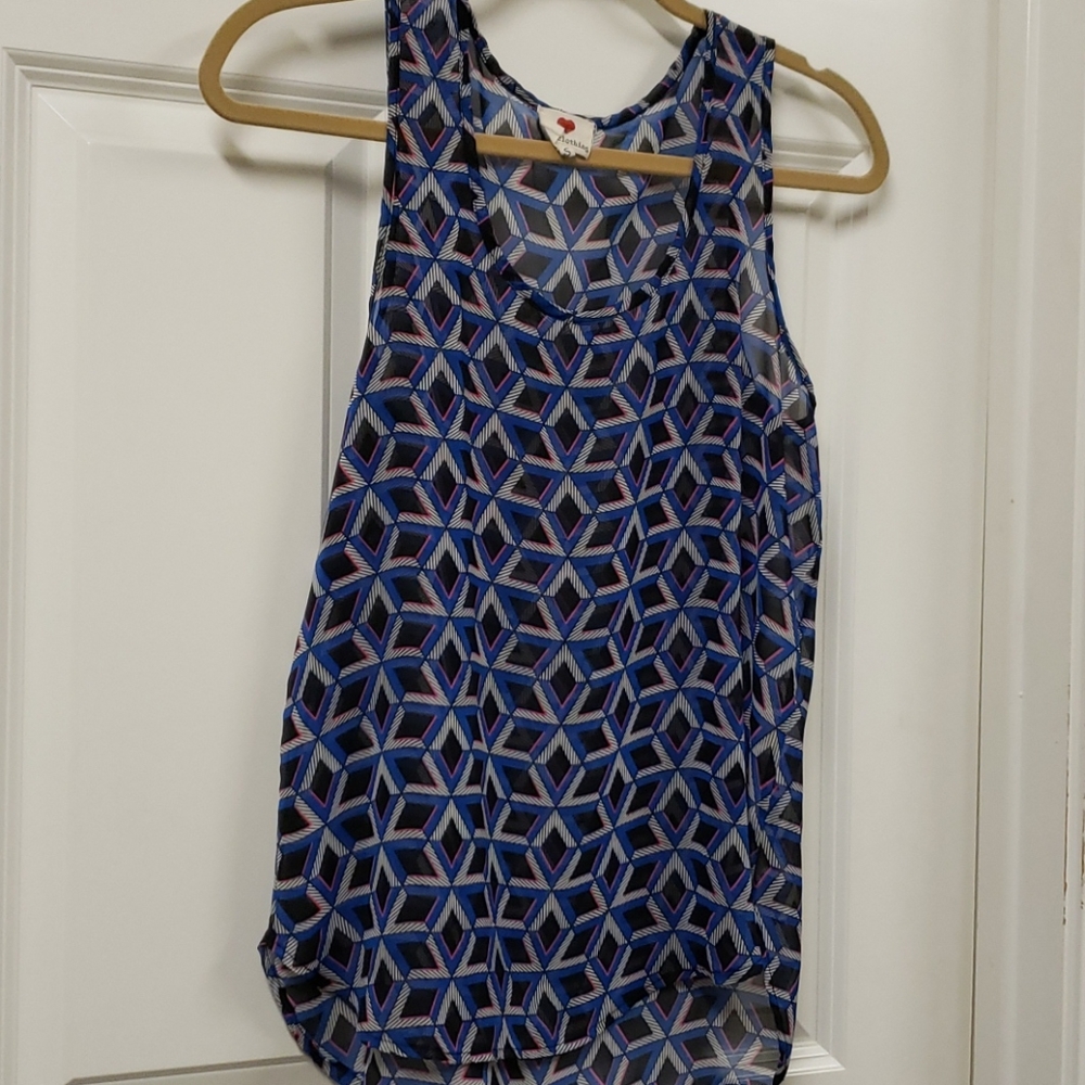 One Clothing Geometric sheer tank Small